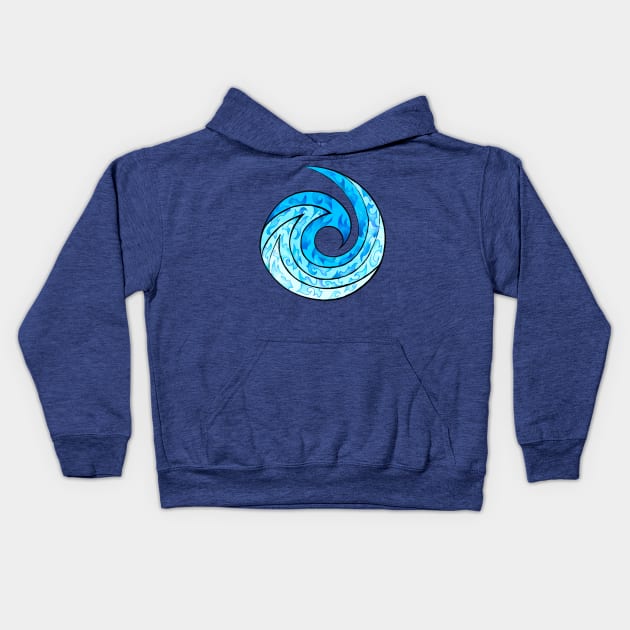 Water Spiral Kids Hoodie by BernBitt